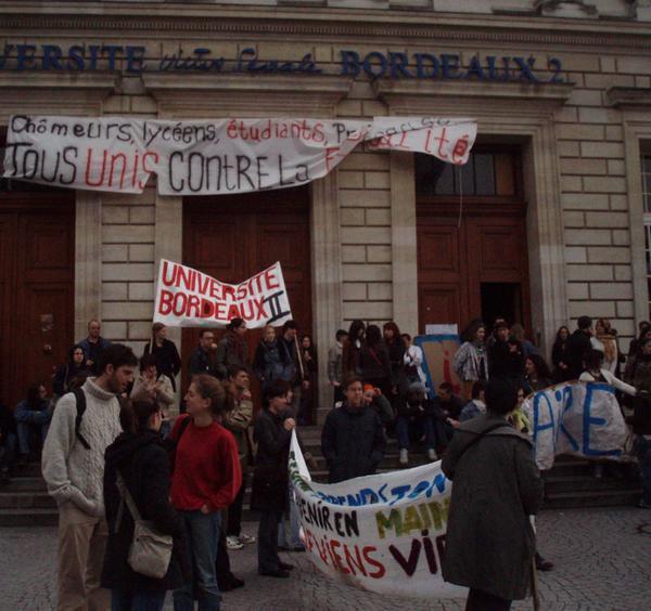 Protests outside the University