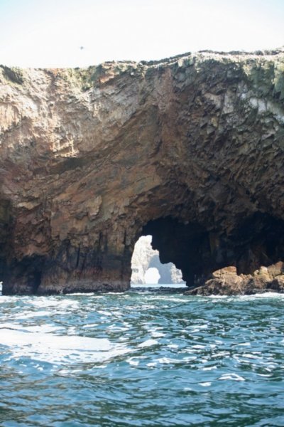 Holes in the rock in alignment, Isla Ballestas