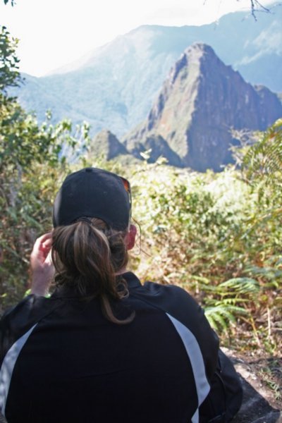 Jo taking in Machu Picchu