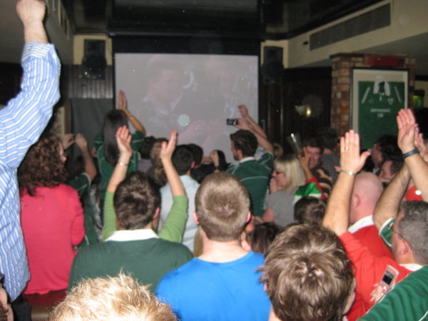 At the pub enjoying the Ireland Victory