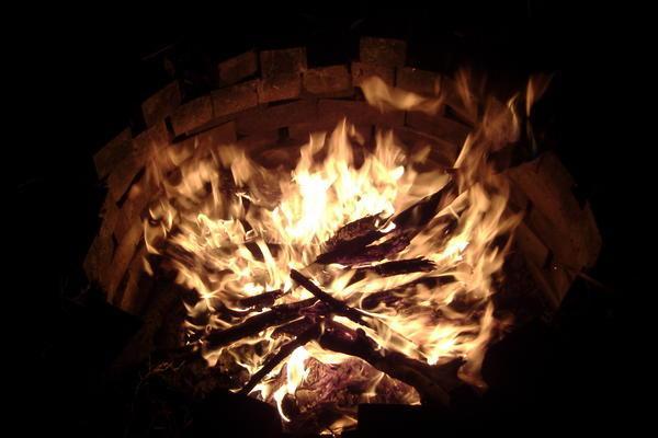 Bonfire in the backyard