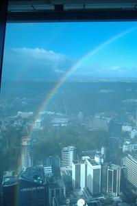 Rainbow at the top of the sky tower