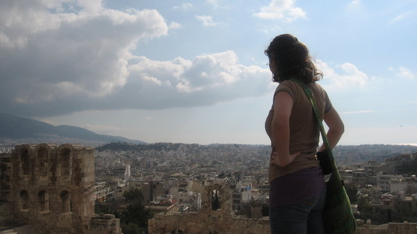 overlooking Athens from on the Acropolis