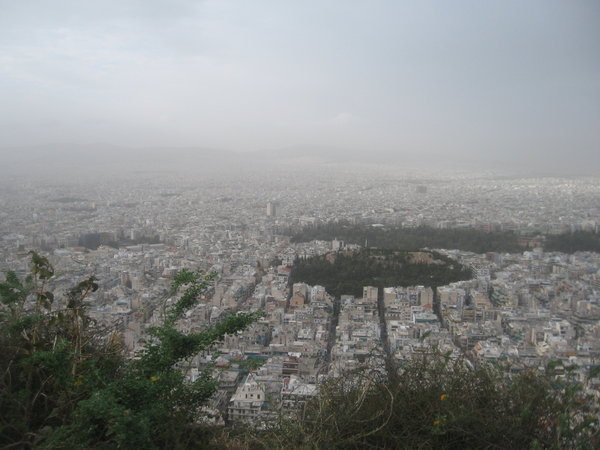view of Athens from Lykavittos hill