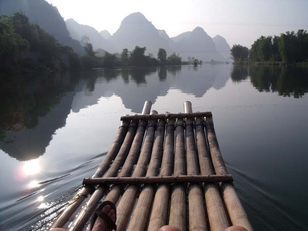 Bamboo rafting from Dragon bridge.