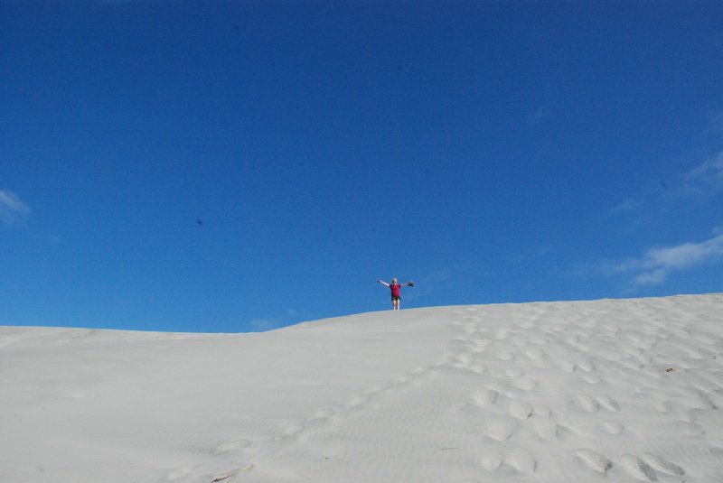 Can you spot Lyn on top of the sand dunes!