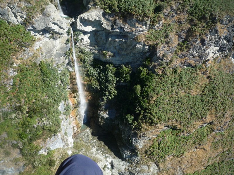 Aerial view of the top of the waterfall