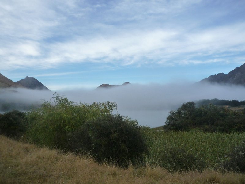 Morning mist over Moke Lake 