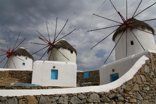 Three of the five windmills on the hill