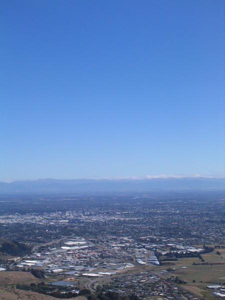 View of Christchurch from hill