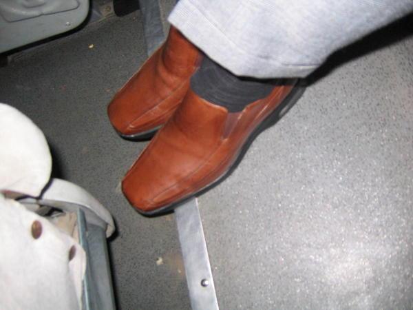 Chris's orange footwear