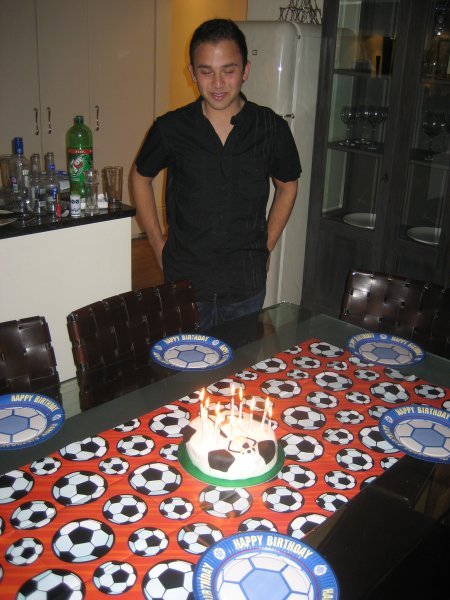 Birthday Picture: Me with Soccer Player Cake