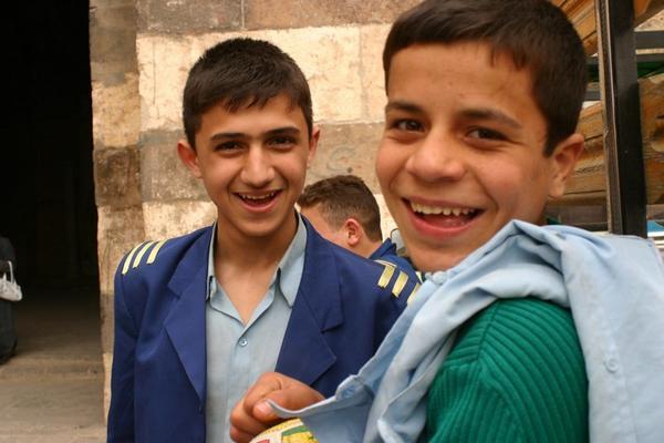 School boys, Aleppo Bazaar
