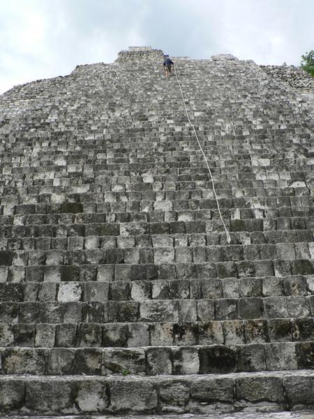 Climbing the tallest temple at Bocan