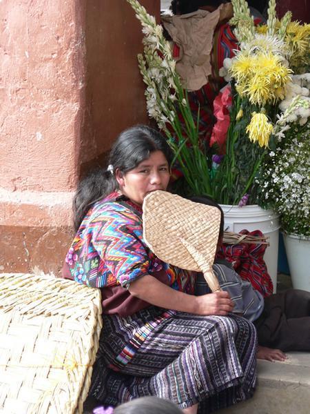 A flower seller at Chichicastenango