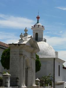 A side view of the main church in Suchitoto