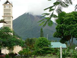 Volcan Arenal from the town square in Fortuna