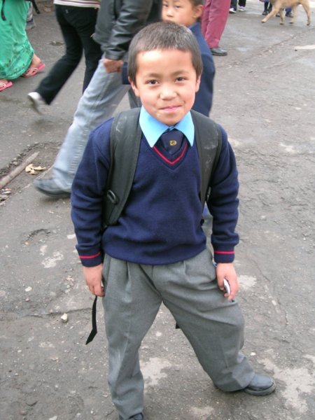 I managed to catch Binay as he was on his way to his new school. He was very proud and happy to pose for me.