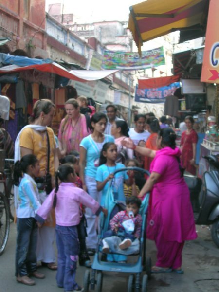 Shopping in the main market in Haridwar.