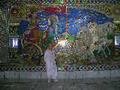 Me being eclipsed by an amazing mural at a temple somewhere.