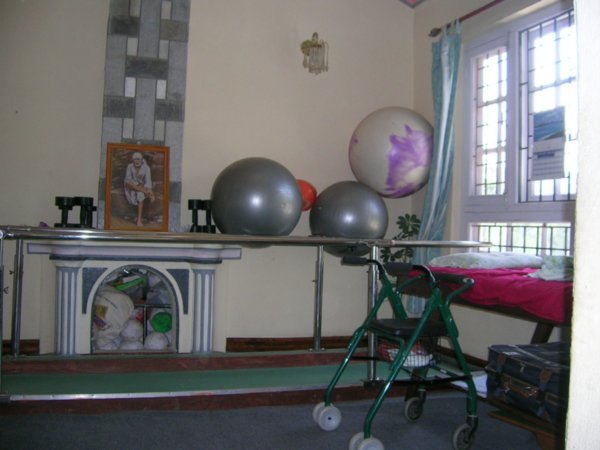 This room is set up for physio for the needy kids