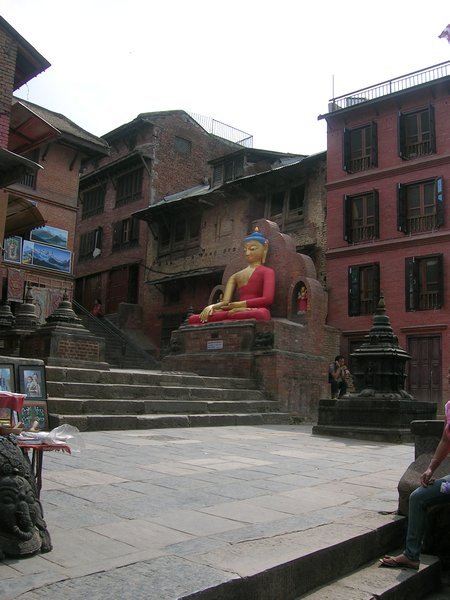 A large Buddha at Swayambhunath.