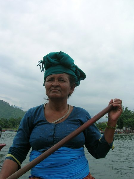 The boatwoman on Fewa Lake