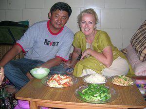Lobsang & me with our delicious meal