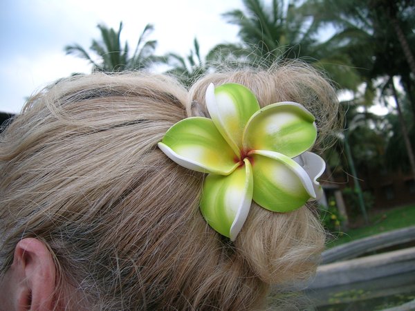 They loved my hair clip from Bali.
