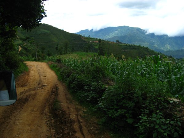 This is the road on which we travelled. Would be great fun in a 4x4 but was hair raising in a bus...