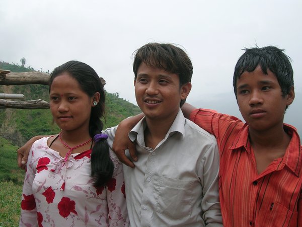 Raju with his younger brother and sister.