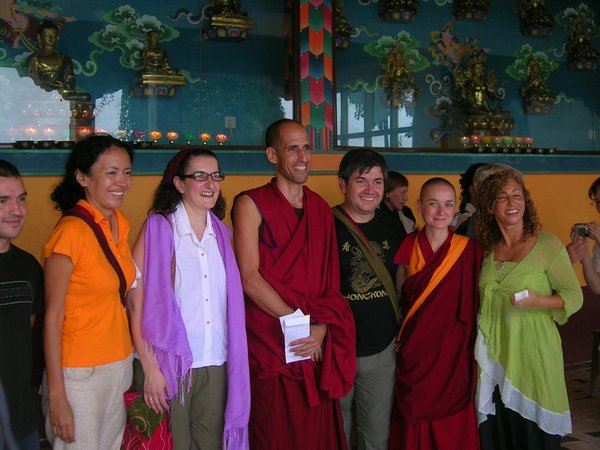 Some of the Green Tara group with Ven. Tingyal the Isreali monk.