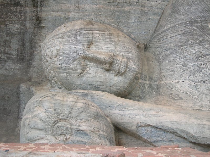 This carving of the Buddha entering Nirvana is 14m long