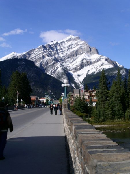 The view walking along Main Street Banff