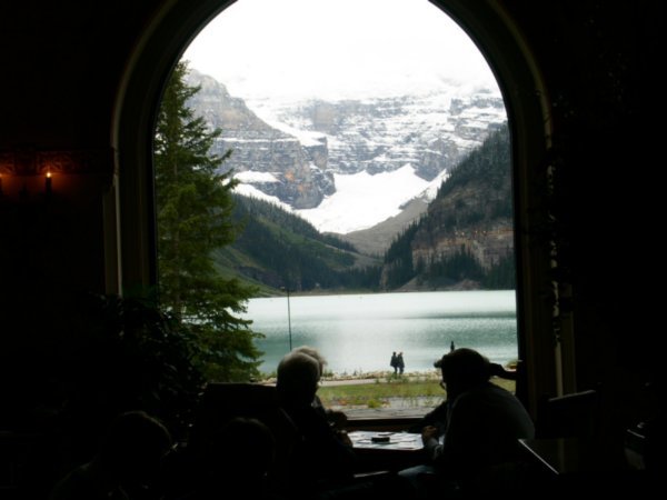 From the dining Room of the hotel, Lake Louise