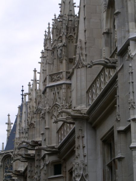 Part of Rouen Cthedral, showing just a few of the gargoyles