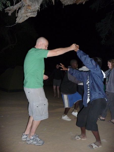 Jay dancing with the White Lady Dance troop