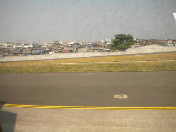 Shanty Town On Mumbai Airport Boundry