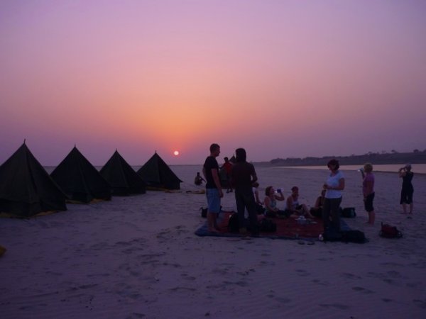Sunset over our desert camp