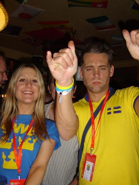 A couple of Swedish fans joined us for the evening. They had been in Dortmund after their 0-0 draw to T&T. 