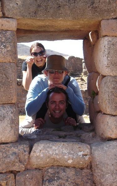 Having fun at the Puca Pucara ruins