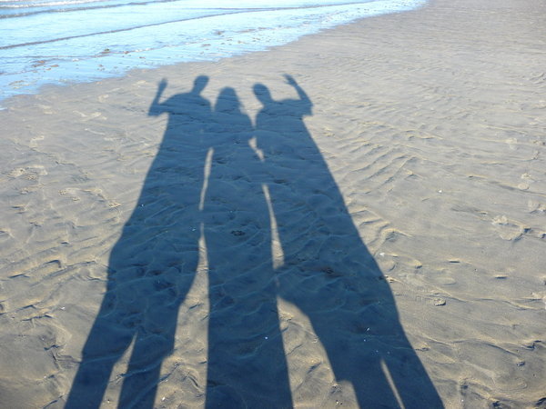 Us 3 on beach at P Madryn (G, A & Eamo)