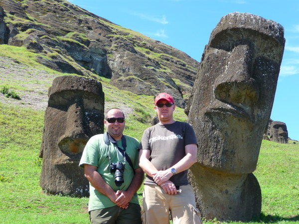Eamo and Gordon and Moai
