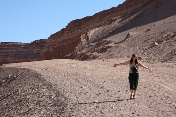 Ann Walking along death Valley