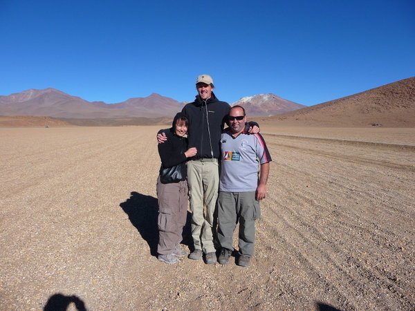 Ann, Aurian and I - the Altiplano Desert Road