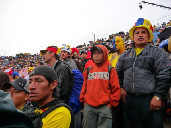 A Pensive Ecuadorian Crowd