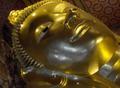 Face of the 50 meter reclining Buddha at Wat Pho