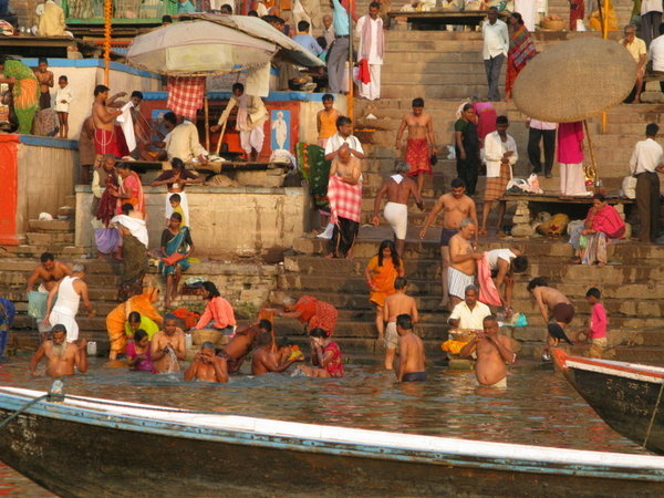 Bathing on the Ganges Shore
