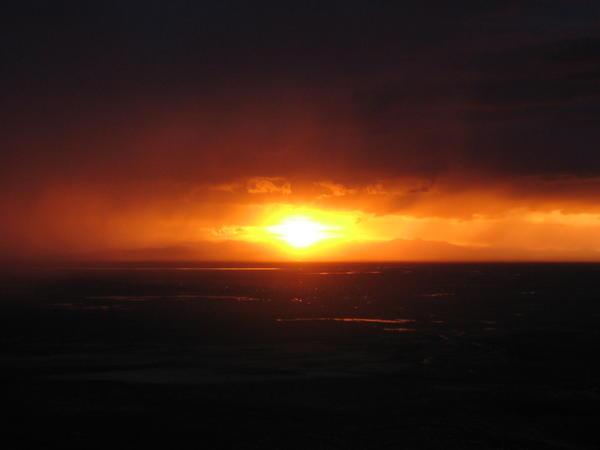 Sunset over Uyuni