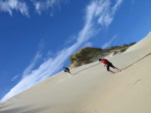 Running up huge sand dunes